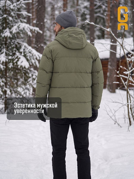Куртка мужская зимняя GRIZMAN, серо-зеленая, модель 72684