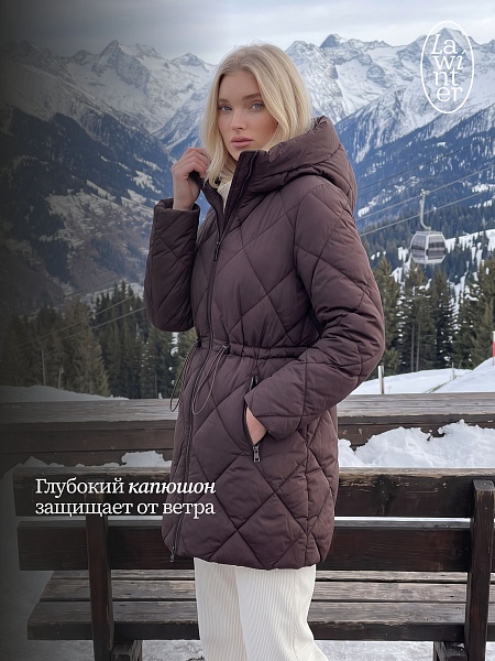 Куртка женская зимняя LAWINTER, коричневая, модель 86524