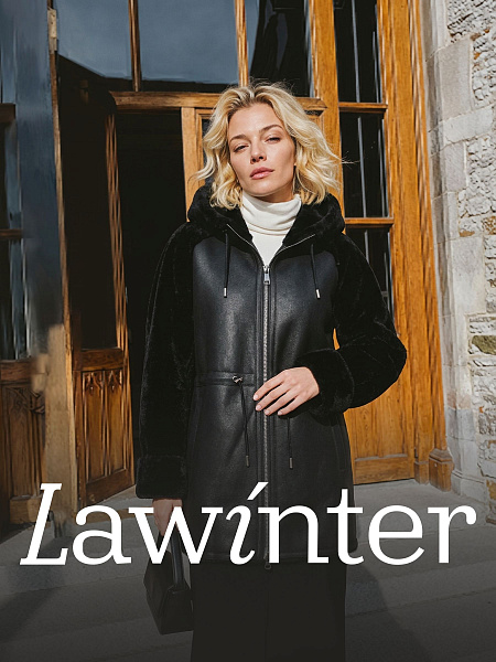 Дубленка женская зимняя LAWINTER, черная, модель 36849