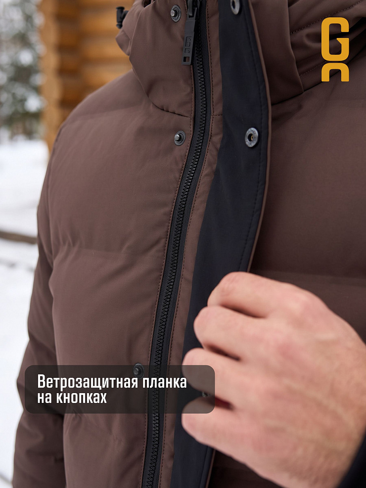 Куртка мужская зимняя GRIZMAN, коричневая, модель 76955