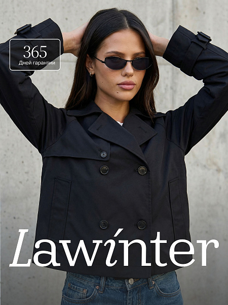 Плащ женский осенний LAWINTER, черный, модель 83414