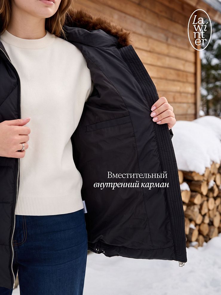 Куртка женская зимняя LAWINTER, черная, модель 86387