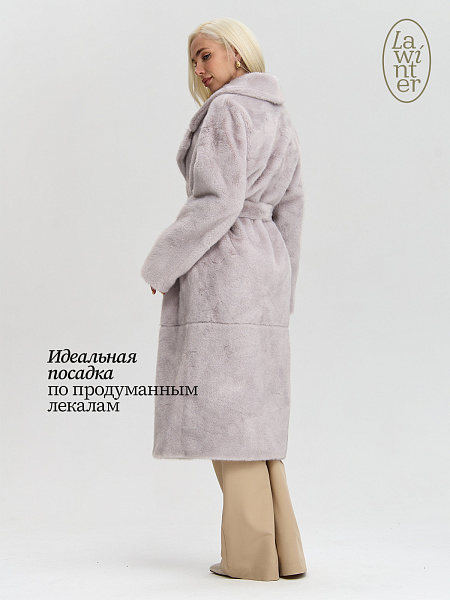 Шуба женская зимняя LAWINTER, лиловая, модель 53933