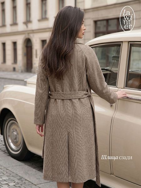 Пальто женское осеннее LAWINTER, капучино, модель 84867