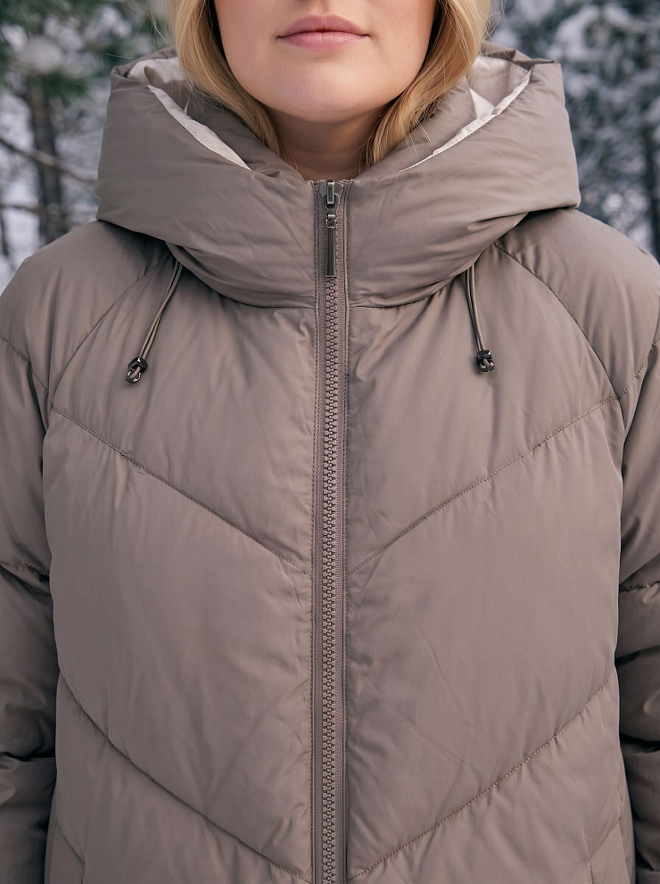 Куртка женская зимняя LAWINTER, кофе, модель 86233