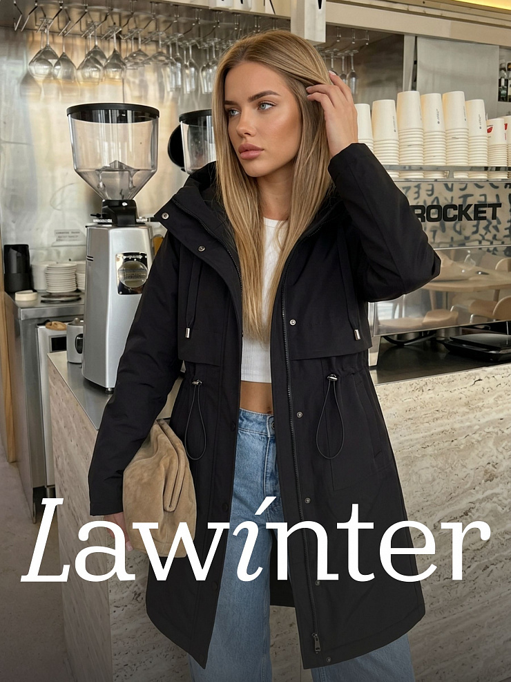 Пальто женское демисезонное LAWINTER, черное, модель 83155