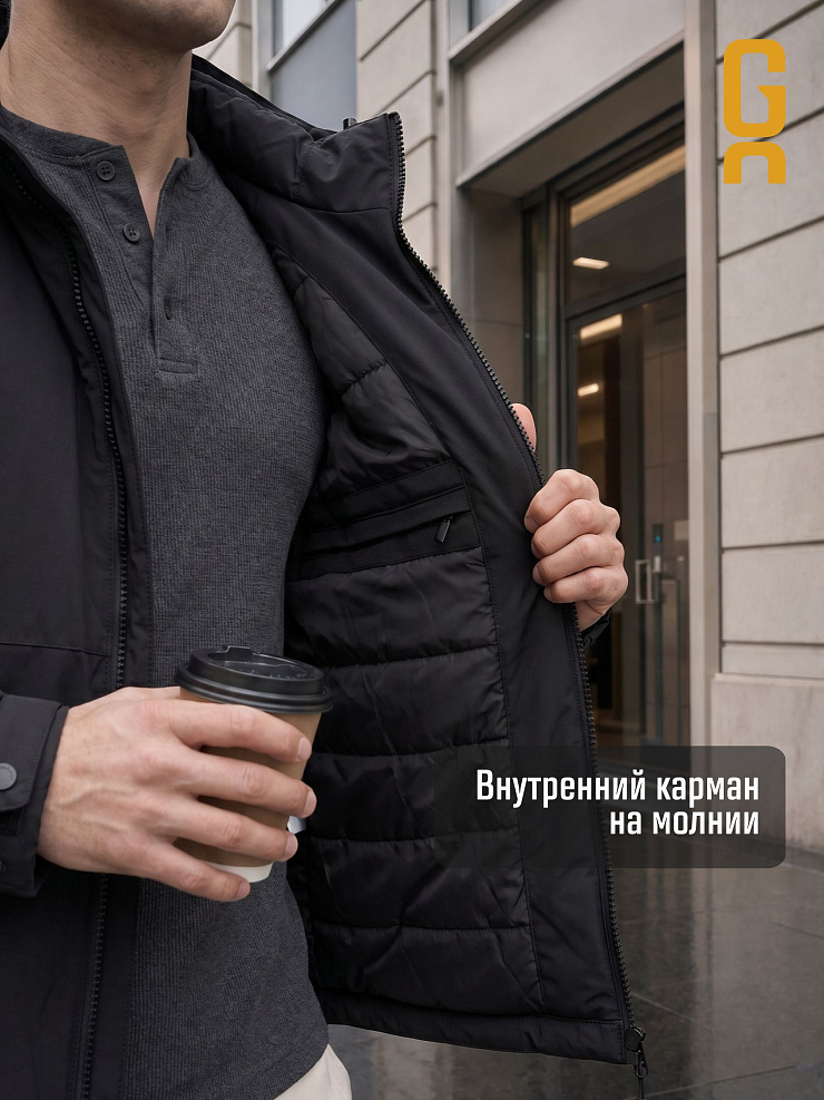 Куртка мужская демисезонная GRIZMAN, черная, модель 70479