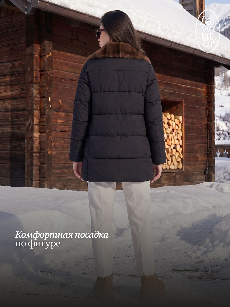 Куртка женская зимняя LAWINTER, черная, модель 84739
