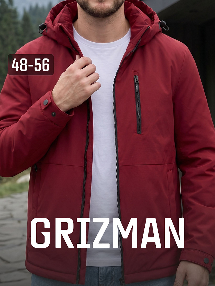 Куртка мужская демисезонная GRIZMAN, темно-красная, модель 70479