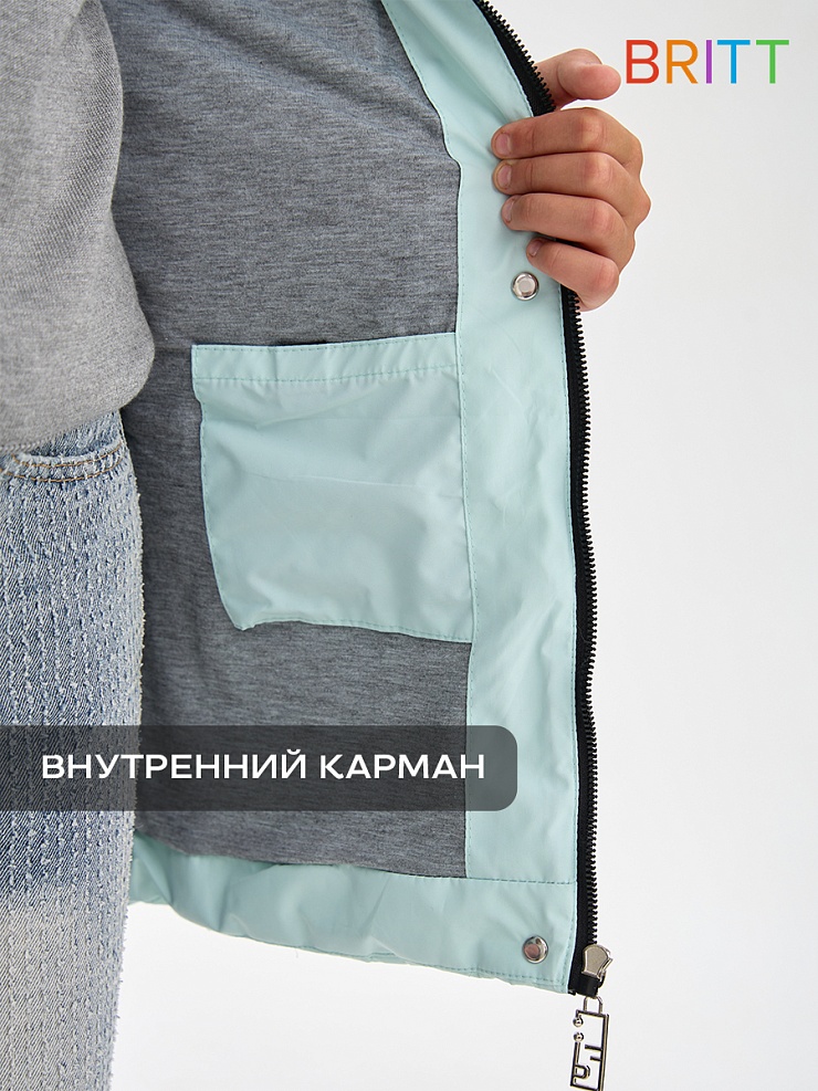 Куртка для девочки демисезонная BRITT, мята, модель 63603