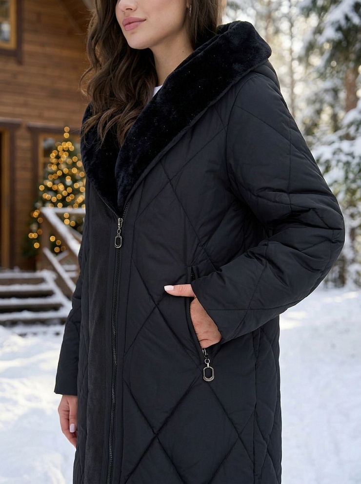 Куртка женская зимняя LAWINTER, черная, модель 84131