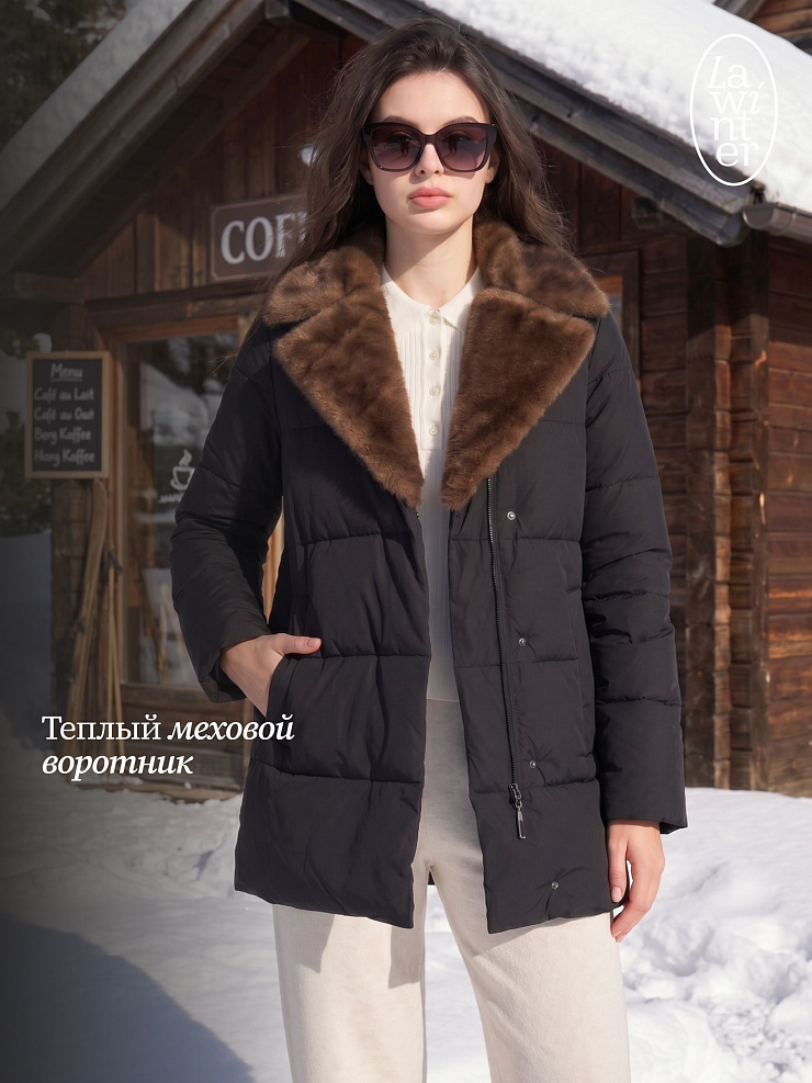 Куртка женская зимняя LAWINTER, черная, модель 84739