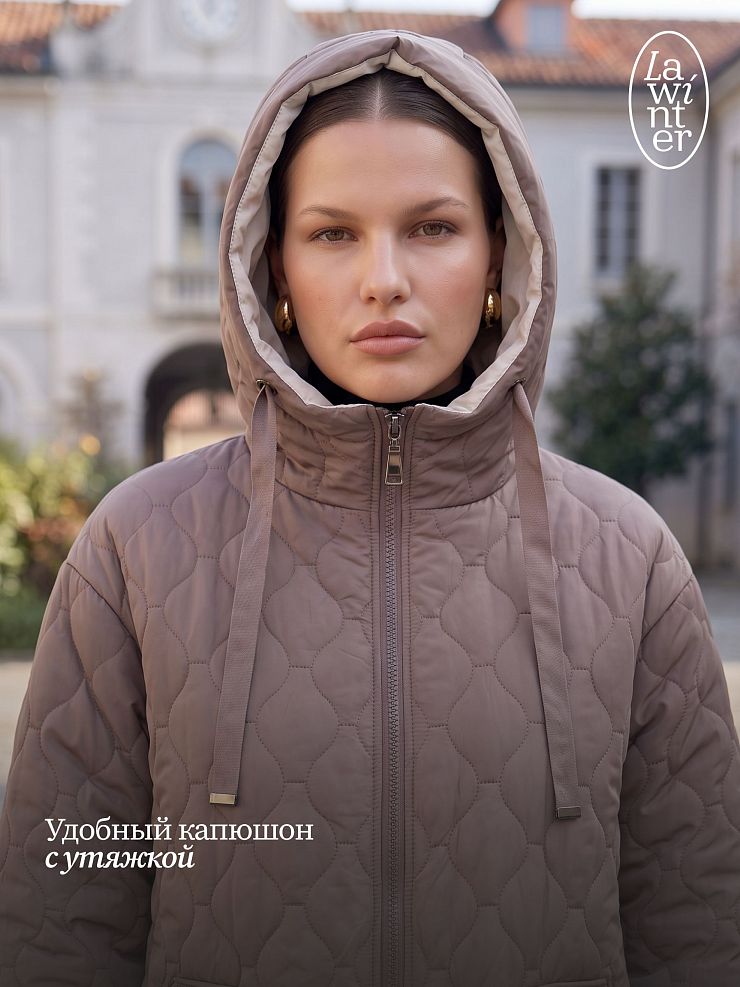 Куртка женская демисезонная LAWINTER, кофе, модель 83594