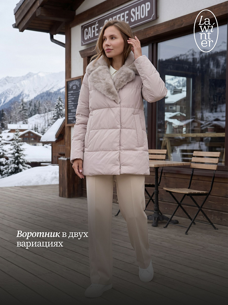 Куртка женская зимняя LAWINTER, светло-серая, модель 84739