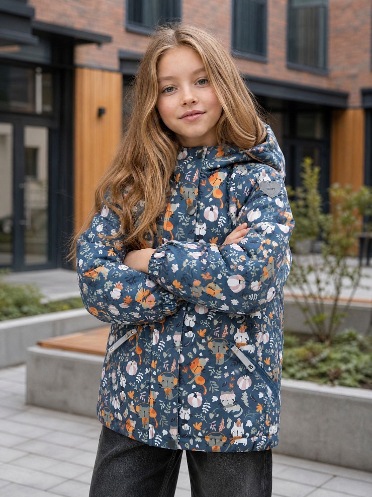 Куртка для девочки демисезонная BRITT, графит, модель 64412