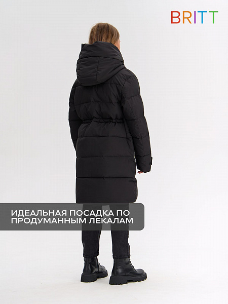 Куртка для девочки зимняя BRITT, черная, модель 65640