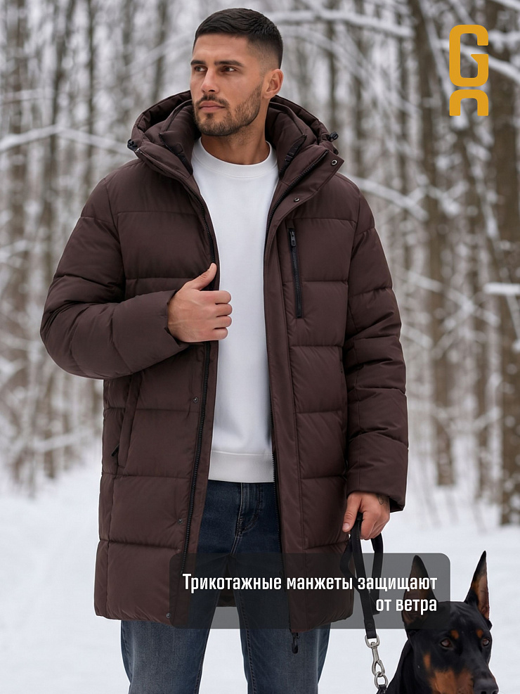 Куртка мужская зимняя GRIZMAN, коричневая, модель 73853