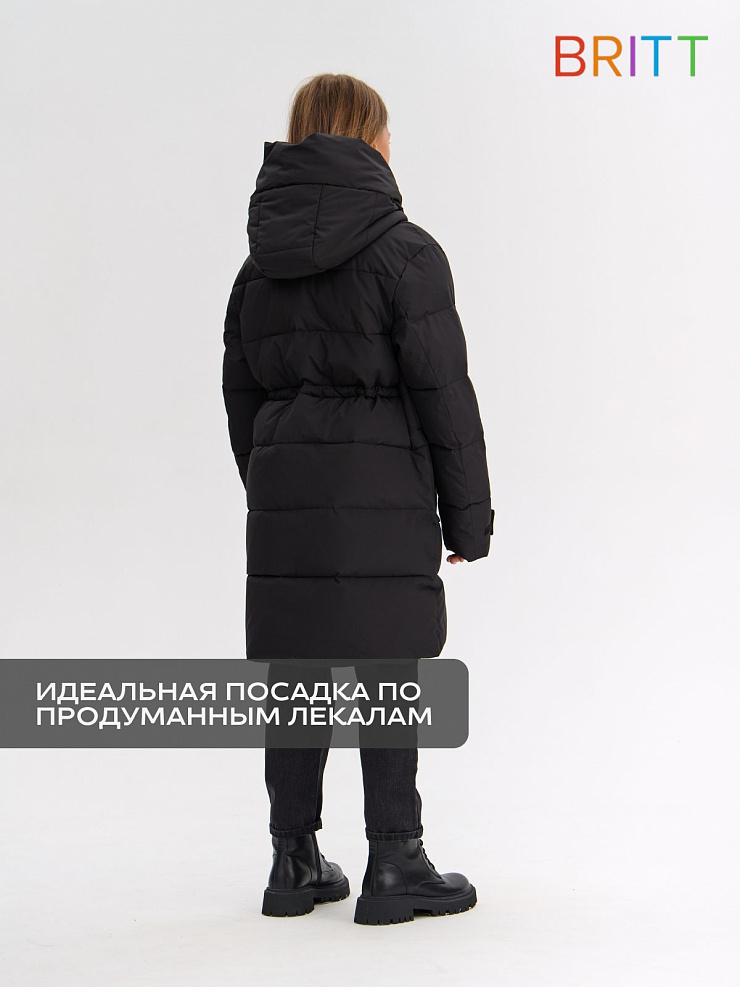 Куртка для девочки зимняя BRITT, черная, модель 65640