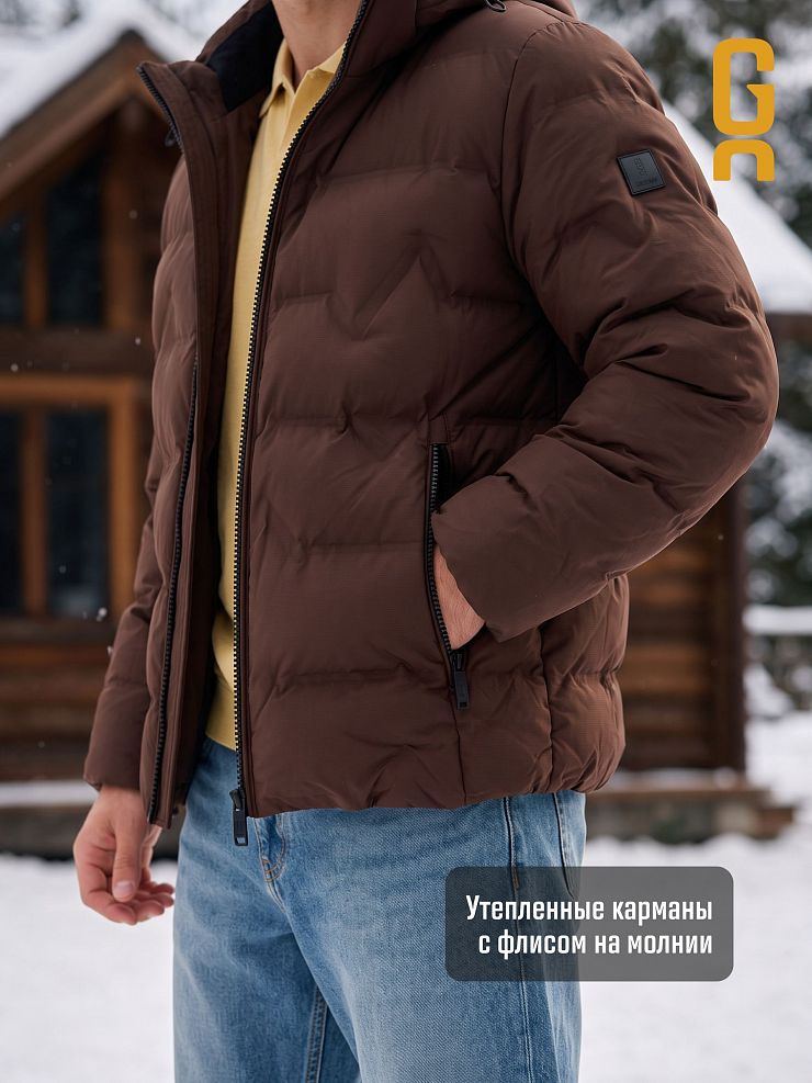 Куртка мужская зимняя GRIZMAN, темно-коричневая, модель 7641