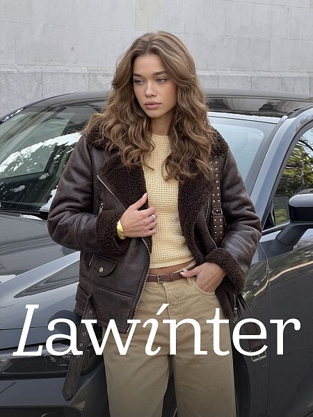 Дубленка женская демисезонная LAWINTER, коричневая, модель 35726