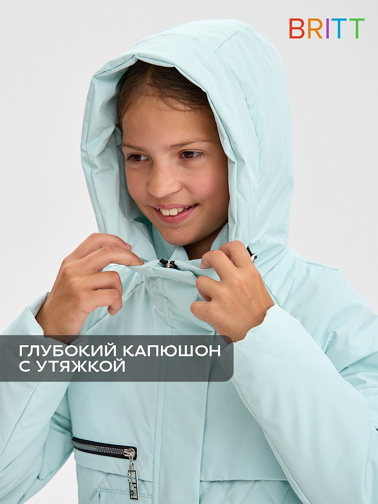 Куртка для девочки демисезонная BRITT, мята, модель 63603
