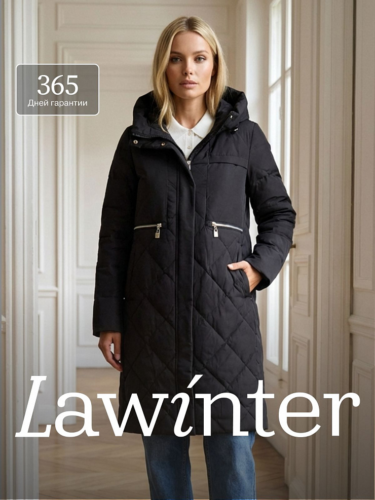 Пальто женское демисезонное LAWINTER, черное, модель 83462