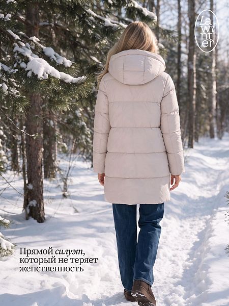 Куртка женская зимняя LAWINTER, молочная, модель 86838