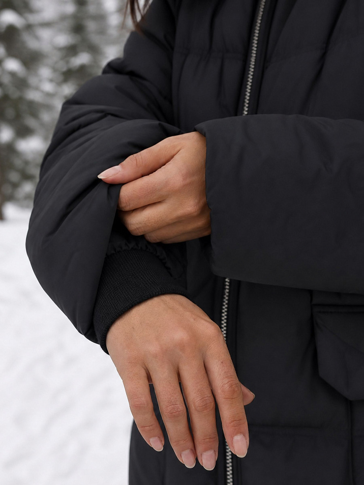 Куртка женская зимняя LAWINTER, черная, модель 84222