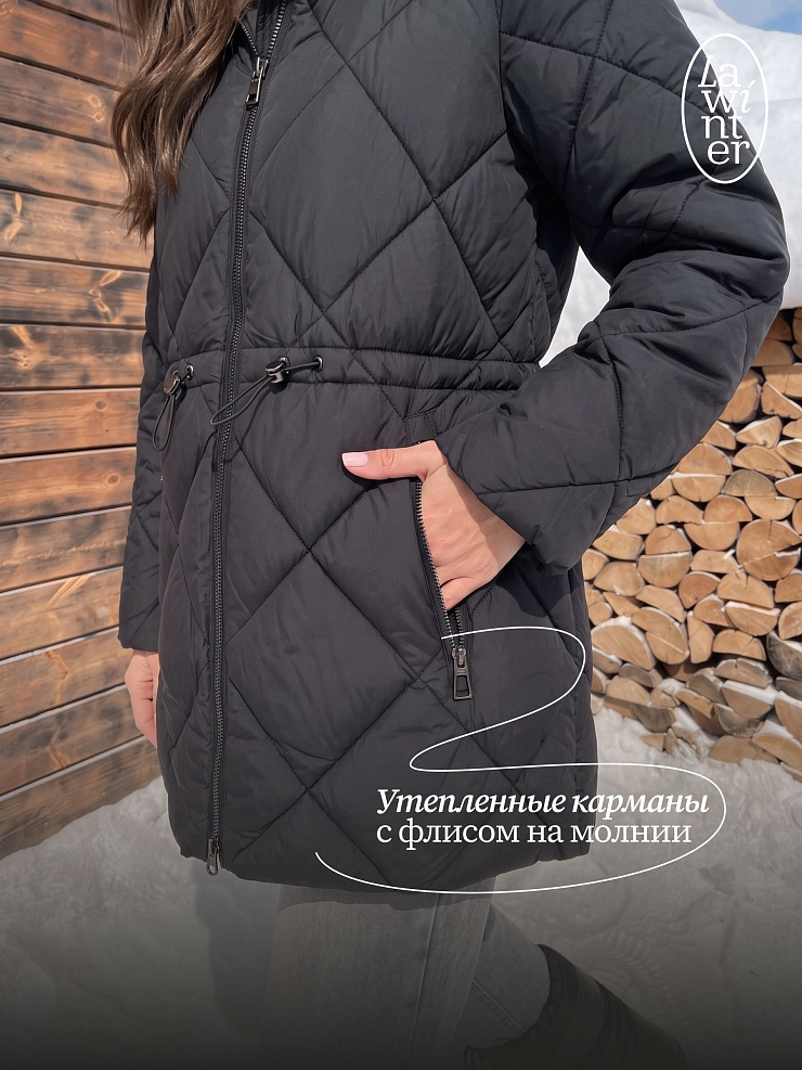 Куртка женская зимняя LAWINTER, черная, модель 86524