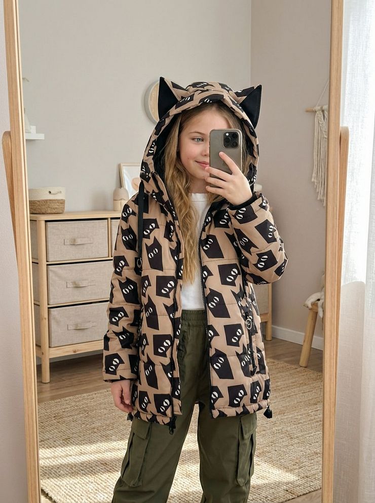 Куртка для девочки демисезонная BRITT, бежевая, модель 63751