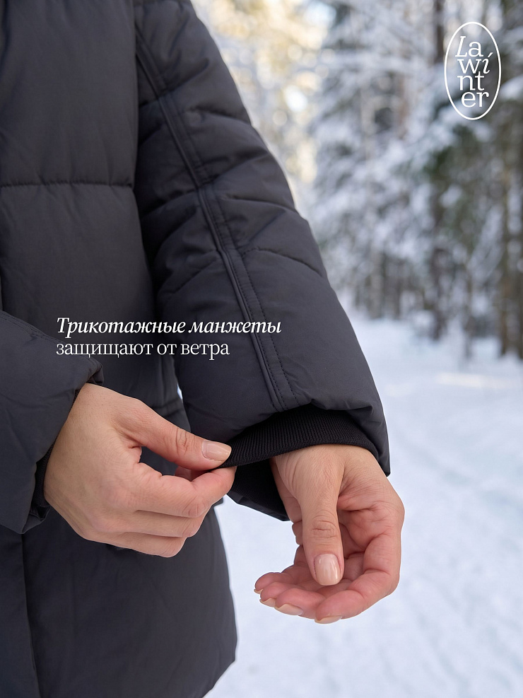 Куртка женская зимняя LAWINTER, черная, модель 85221