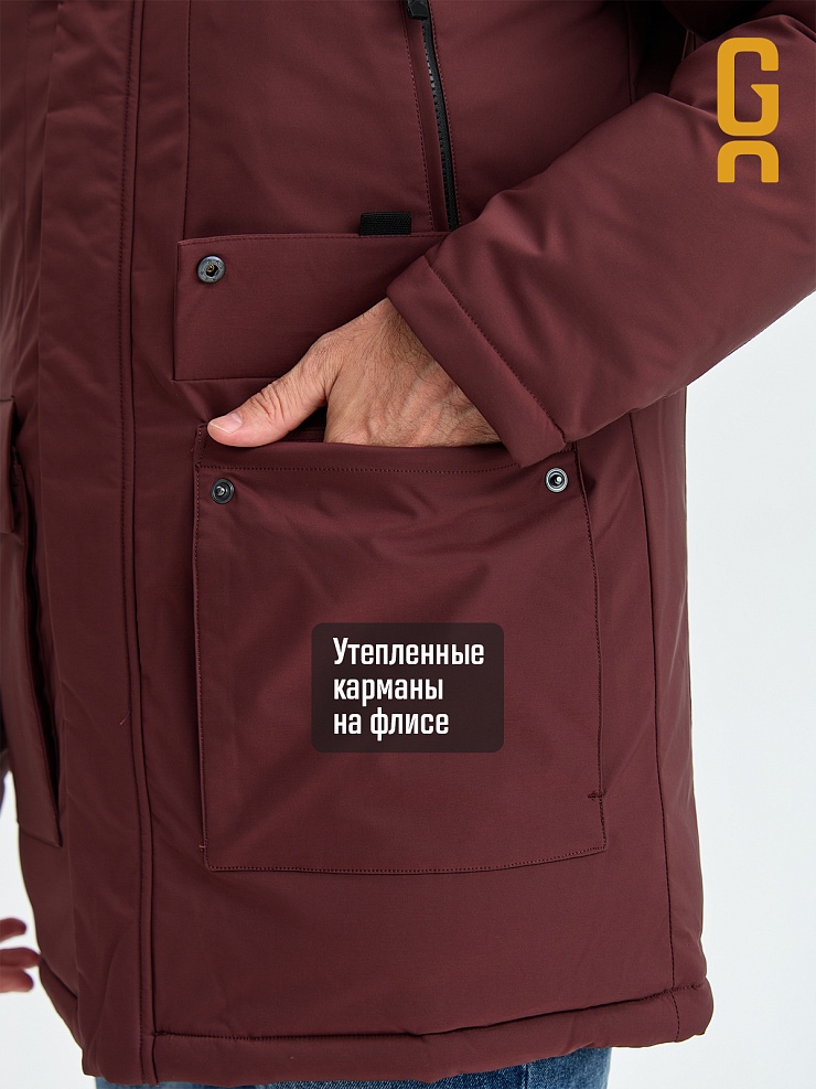 Куртка мужская зимняя GRIZMAN, темно-бордовая, модель 73837