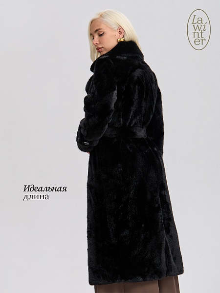 Шуба женская зимняя LAWINTER, черная, модель 54478