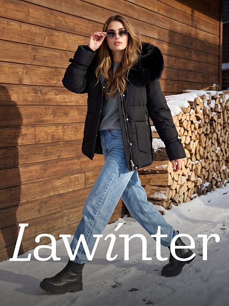 Куртка женская зимняя LAWINTER, черная, модель 8677