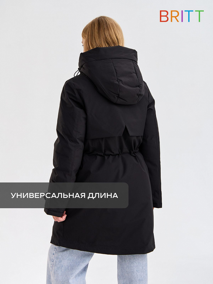 Куртка для девочки зимняя BRITT, черно-розовая, модель 65346