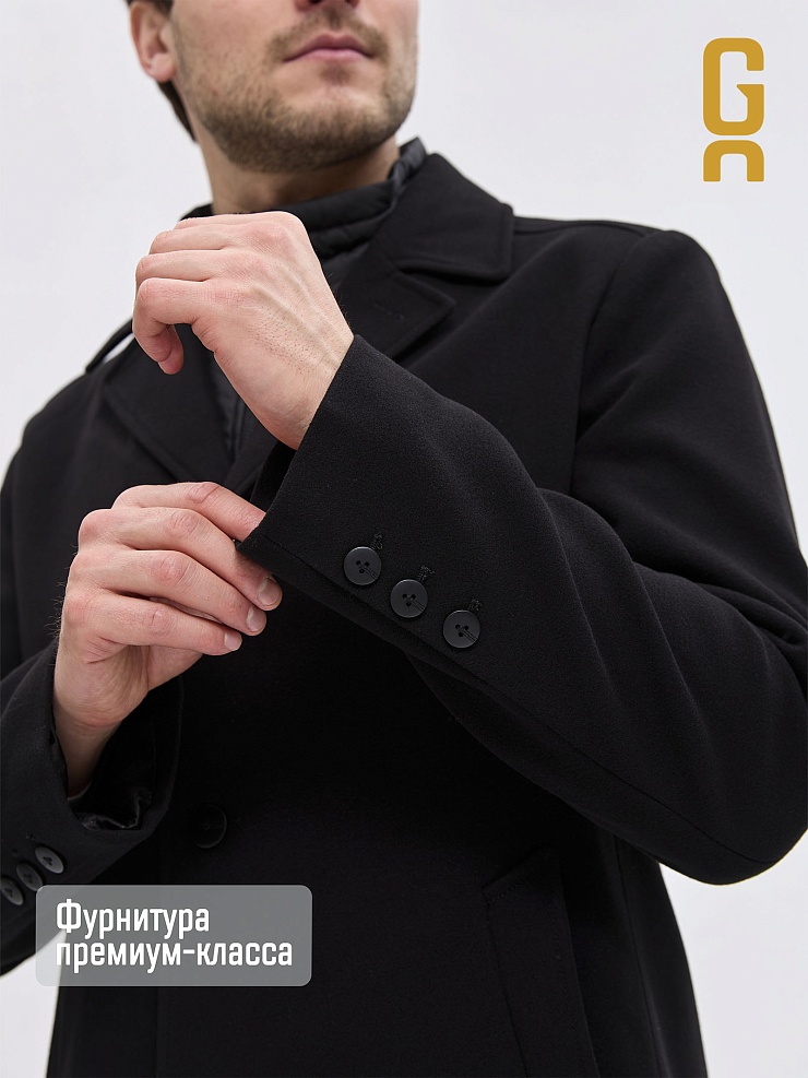 Пальто мужское осеннее GRIZMAN, черное, модель 73931