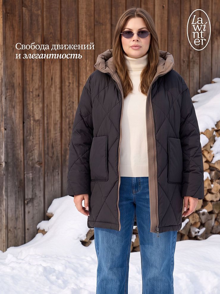 Куртка женская зимняя LAWINTER, черная, модель 86313