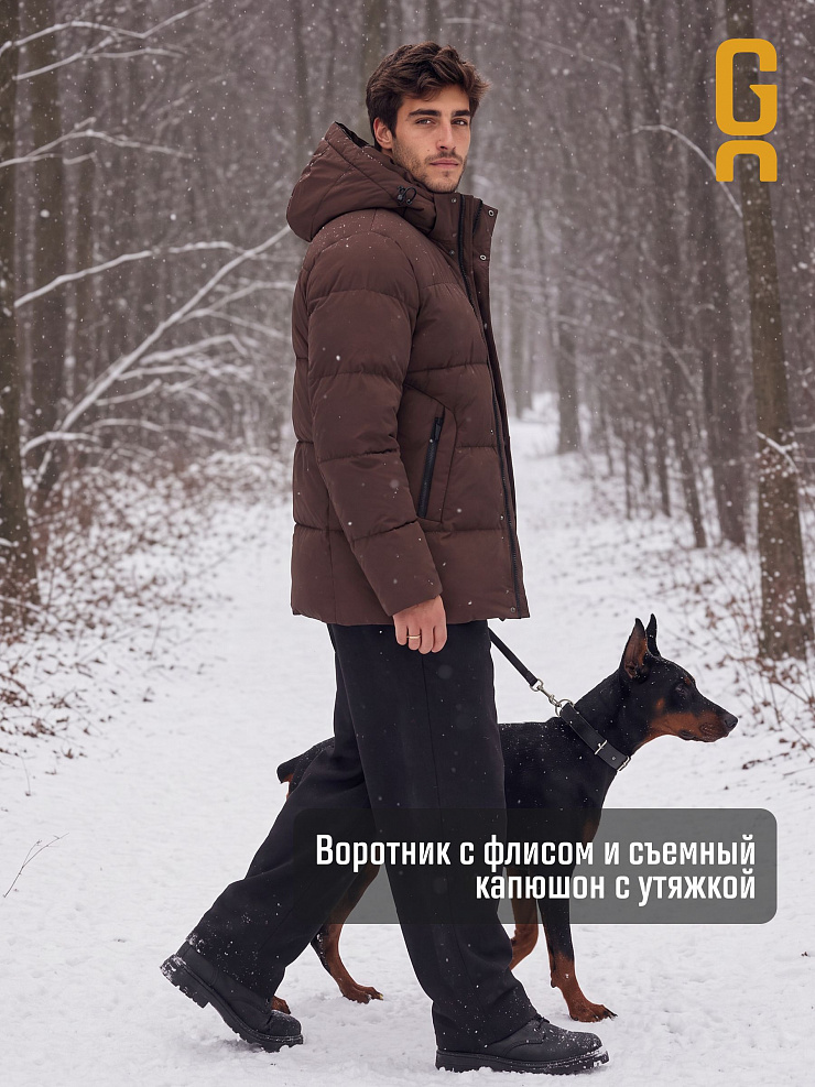 Куртка мужская зимняя GRIZMAN, коричневая, модель 75407