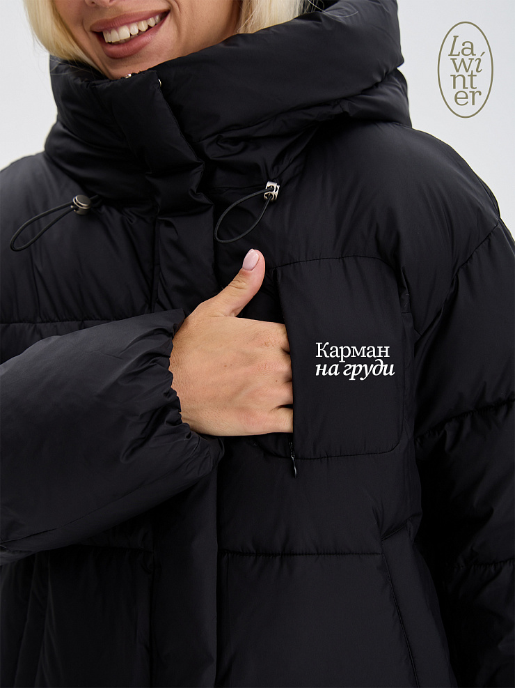 Куртка женская зимняя LAWINTER, черная, модель 84687