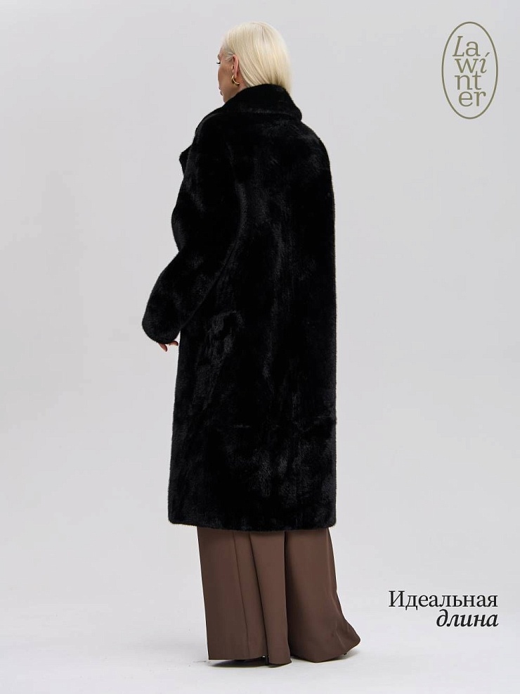 Шуба женская зимняя LAWINTER, черная, модель 53683