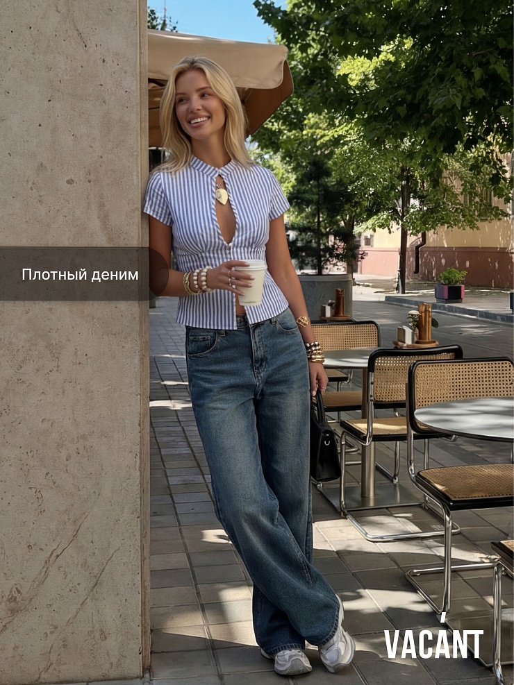 Джинсы женские осенние VACANT, синие, модель 105347