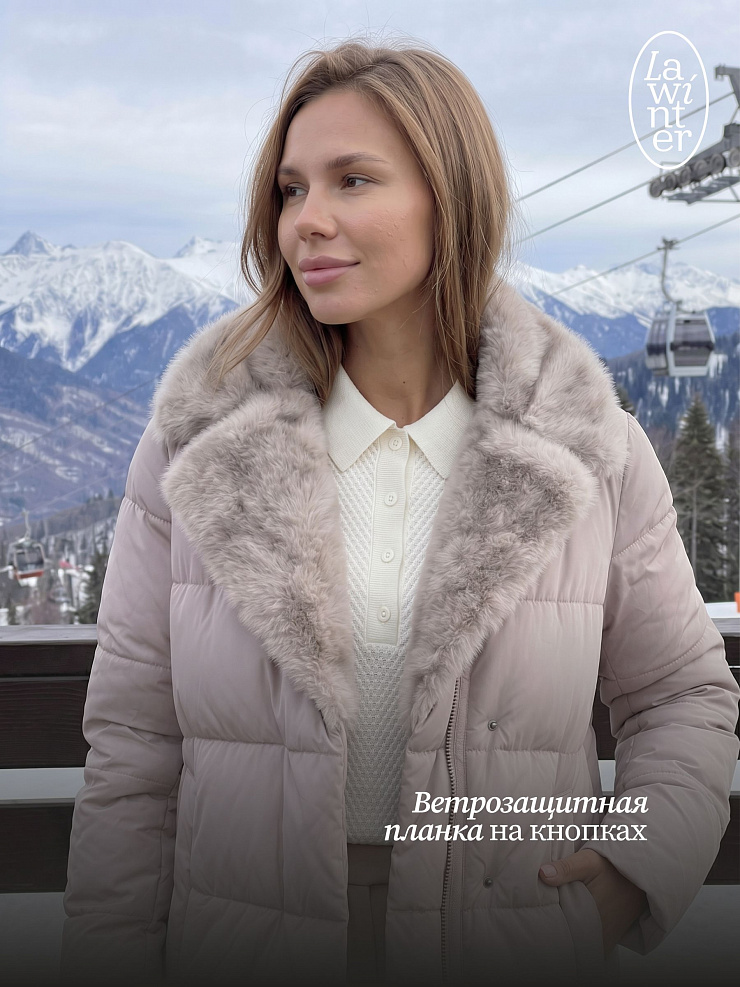 Куртка женская зимняя LAWINTER, светло-серая, модель 84739