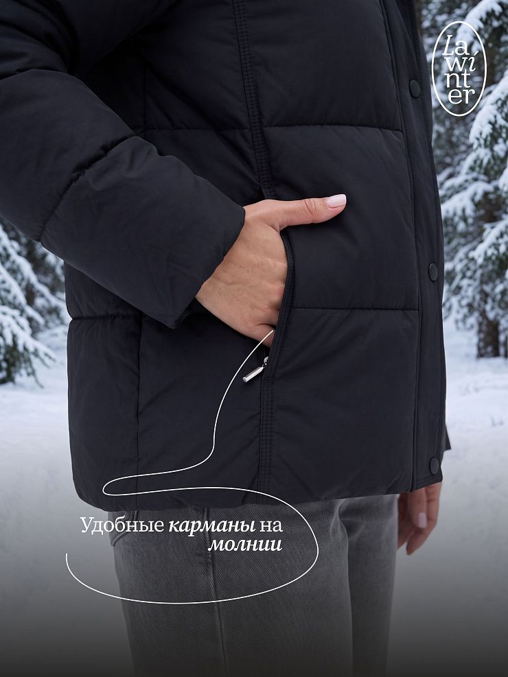 Куртка женская зимняя VACANT, черная, модель 85316