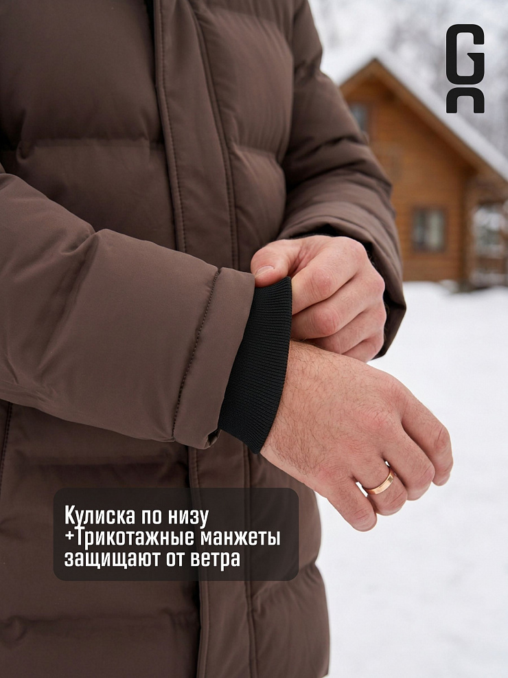 Куртка мужская зимняя GRIZMAN, коричневая, модель 76955