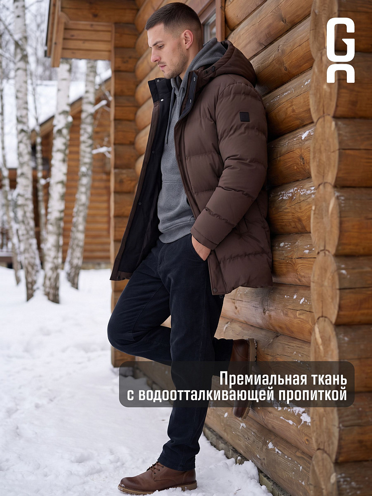 Куртка мужская зимняя GRIZMAN, коричневая, модель 76955
