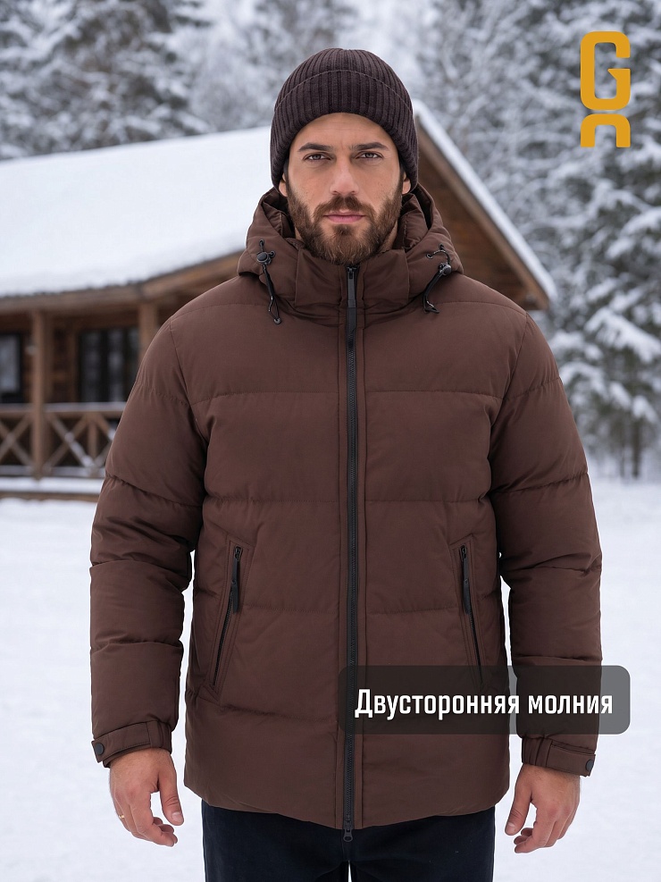 Куртка мужская зимняя GRIZMAN, коричневая, модель 72684