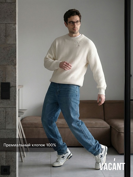 Джинсы мужские осенние VACANT, голубые, модель 105259