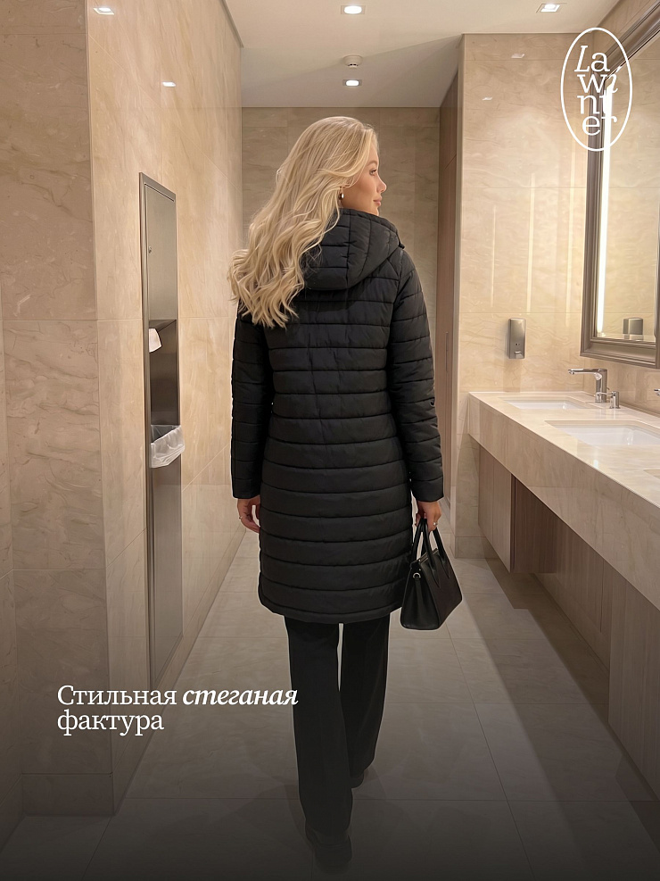 Куртка женская демисезонная LAWINTER, черная, модель 83781