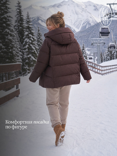 Куртка женская зимняя LAWINTER, коричневая, модель 86233