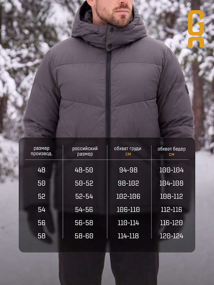 Куртка мужская зимняя GRIZMAN, графит, модель 76293